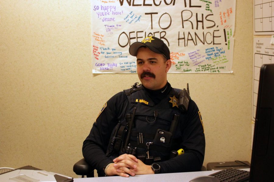 Pictured%2C+youth+resource+officer+Nathan+Hance+works+in+his+office.+Hance+assumed+the+role+of+RHS%E2%80%99+YRO+following+former+officer+Marc+Kelley%E2%80%99s+promotion.