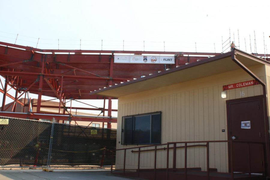 Above%2C+portable+16+next+to+construction+of+the+new+auxiliary+gym.+Portables+16+through+21+will+be+removed+in+the+spring+semester.+After+the+completion+of+the+auxiliary+gym%2C+this+land+will+be+turned+into+parking.+